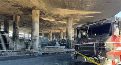 Major Fire Shuts Down I 10 Freeway In Downtown La Traffic Chaos Could Ensue Westsidetoday