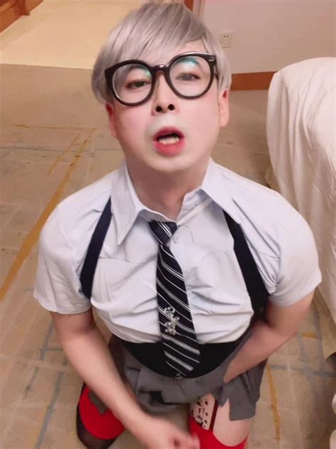 Asian Sissy Wearing Schoolgirl Custome Gay Amateur Porn Feat AndreaCD