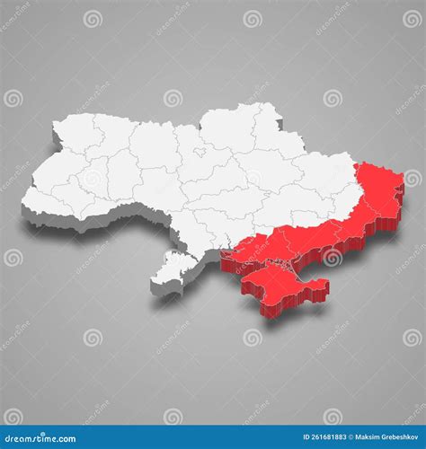 Political Map Of Ukraine With Borders Vector Illustration