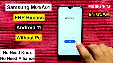 Samsung Galaxy M01 A01 FRP Bypass Android 11 Samsung M015 A015 Google