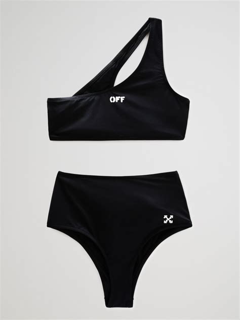 Off Stamp One Shoulder Bikini Off White Official Site