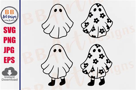 Cute Ghost SVG Bundle Halloween PNG Graphic By BB Art Designs