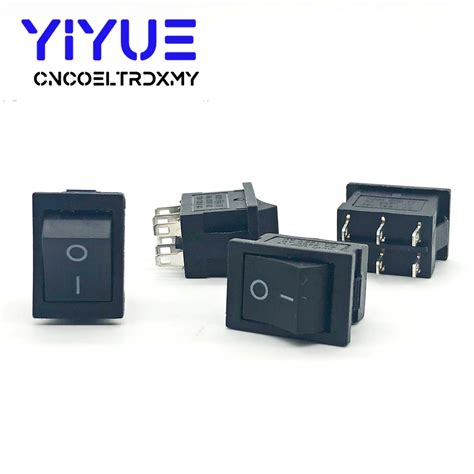 5pcs Lot Kcd1 Black Two Position Toggle Micro Switches 6a 250vac 10a