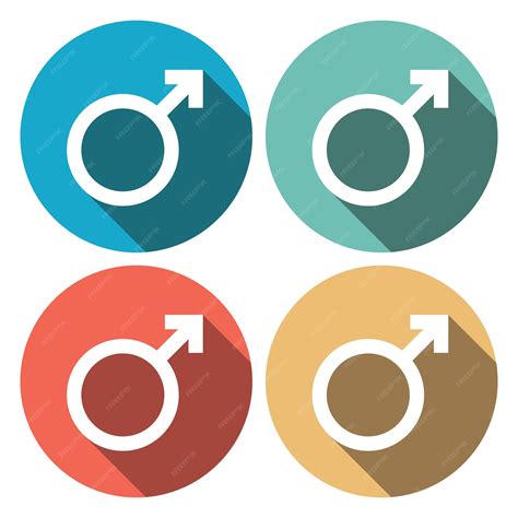 Premium Vector Male Sign Icon Male Sex Button Circle Flat Button With