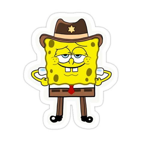 Spongebob Cowboy Sticker For Sale By Cocopuff13 In 2023 Spongebob