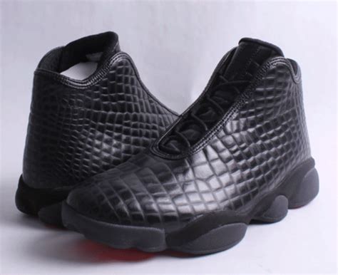 Jordan Horizon Premium Croc Black Leather Sneaker Bar Detroit