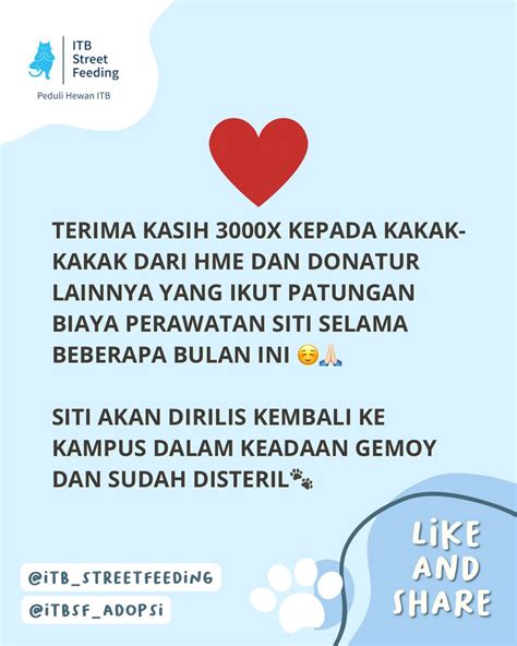 Itb Street Feeding On Twitter Kabar Mami Siti Dari Labtek