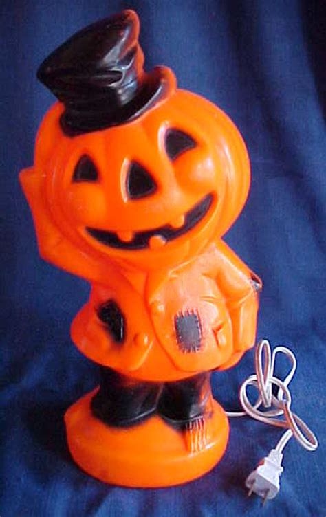 Vintage Halloween 1969 Empire Blow Mold Jack O Lantern W Top Hat Light