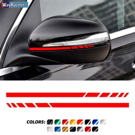 2x Edition 1 Styling 8 8 Side Stripes Sticker Rearview Mirror Vinyl