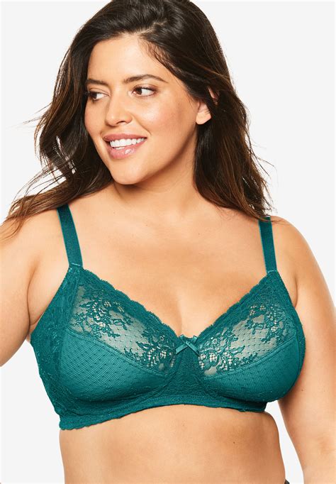 Smooth Lace Wireless Bra By Comfort Choice® Plus Size Lace Bras Woman Within