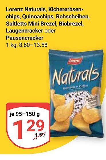 Lorenz Naturals Kichererbsen Chips Quinoachips Rohrscheiben