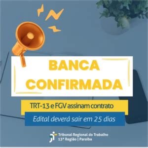 Concurso TRT PB Edital Em Agosto Provas Em Novembro