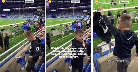 Young football fan has the best reaction to getting his jersey signed ...