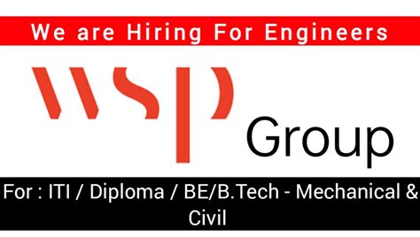 Wsp Group Job Vacancy 2023 For Iti Diplo Pass Job Opening Apply Now Construction Job Find