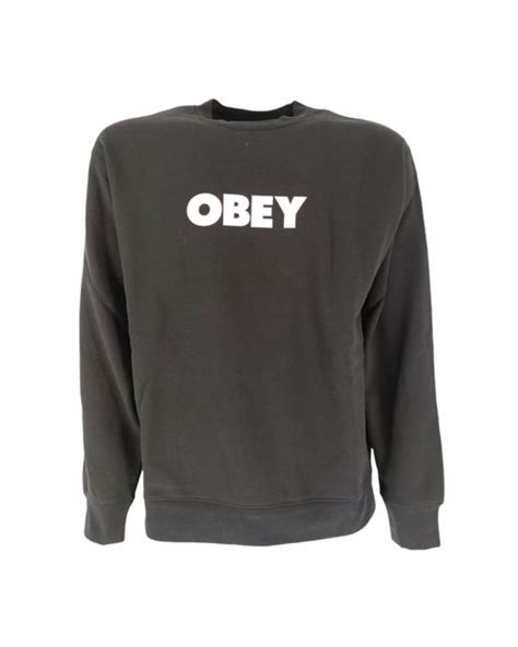 Obey Bold Crew Black Shirt In Gray For Men Lyst