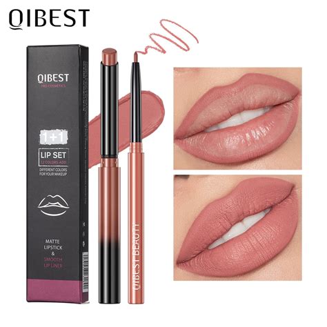 Qibest Pcs Lipstick Lipliner Pen Set Matte Nude Lip Liner Pencil