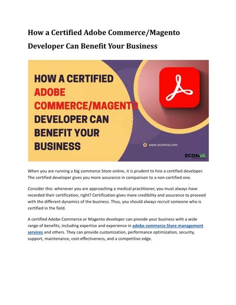 Ppt How A Certified Adobe Commerce Magento Developer Can Benefit Your