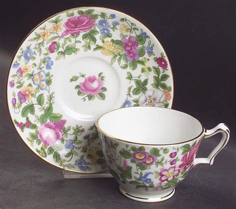 Thousand Flowers Footed Cup And Saucer Set By Crown Staffordshire Replacements Ltd