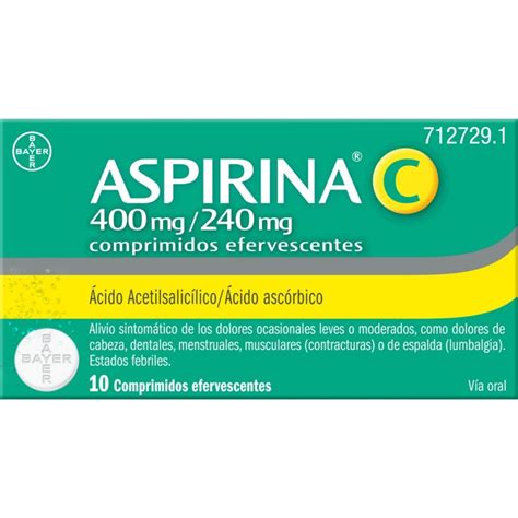 Aspirina C Mg Mg Comprimidos Efervescentes