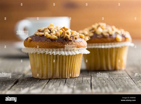 Sweet hazelnut muffins Stock Photo - Alamy