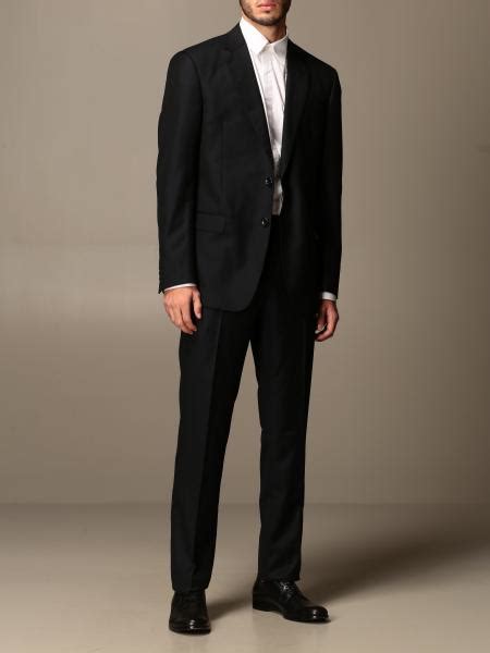 Giorgio Armani Outlet Classic Single Breasted Suit In Virgin Wool Suit Giorgio Armani Men