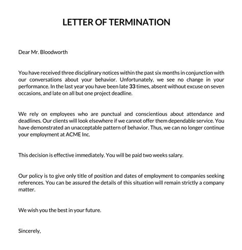 40 Free Employee Termination Letter Notice Templates