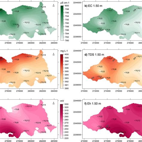 Spatial And Depth Distribution Of EC A B TDS C D And Eh E F