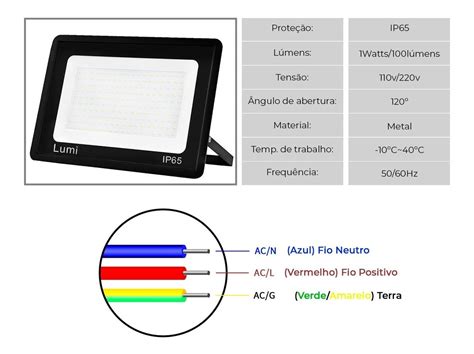 Luminária Holofote Refletor Slim Super Led 500w Bivolt Lumi