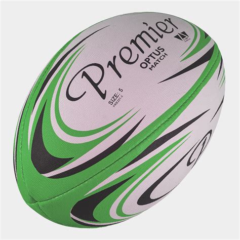 PREMIER OPTUS MATCH RUGBY BALL (SIZE 3) GREEN/ WHITE - Tryandscore ...