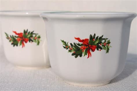 Christmas Heritage Pfaltzgraff Large Custard Cups Creme Brulee Dishes