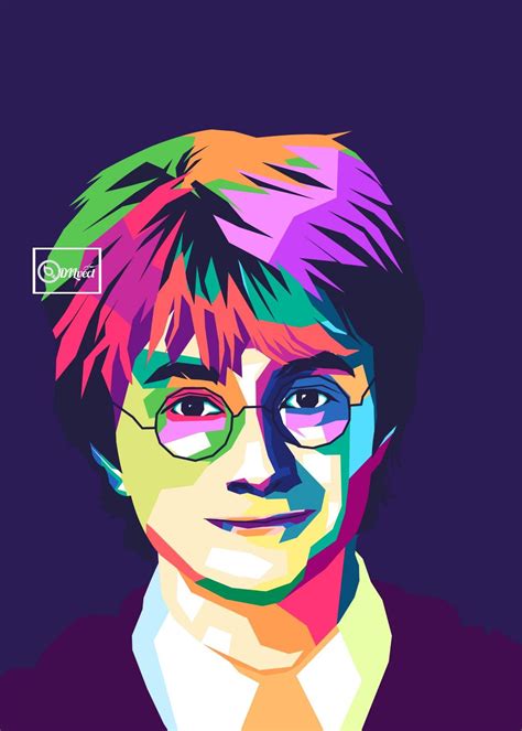 Harry Potter In Wpap Style Pop Art Portraits Monochromatic Art Pop