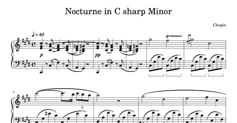 Chopin Nocturne In C Sharp Minor Sheet Music Pianotify