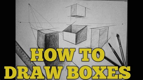 Drawing in two point perspective ( how to draw and shade boxes in ...