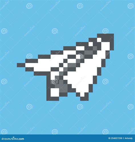 Pixel art a paper plane stock vector. Illustration of cartoon - 254027298