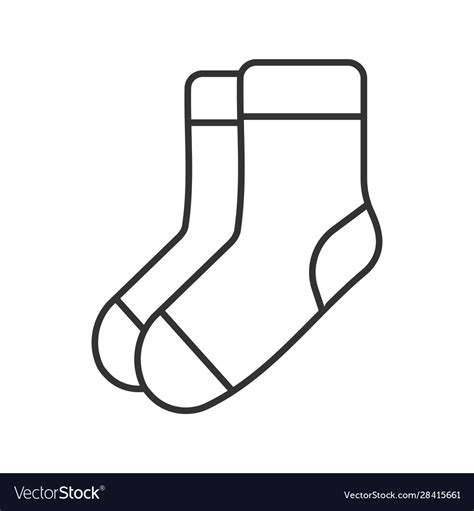 Warm Socks Linear Icon Sox Wardrobe Element Vector Image