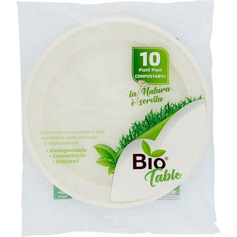 Piatti Piani Compostabili X10 BIOTABLE 1 PZ Coop Shop