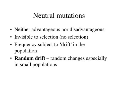 PPT - Neutral mutations PowerPoint Presentation, free download - ID:529898