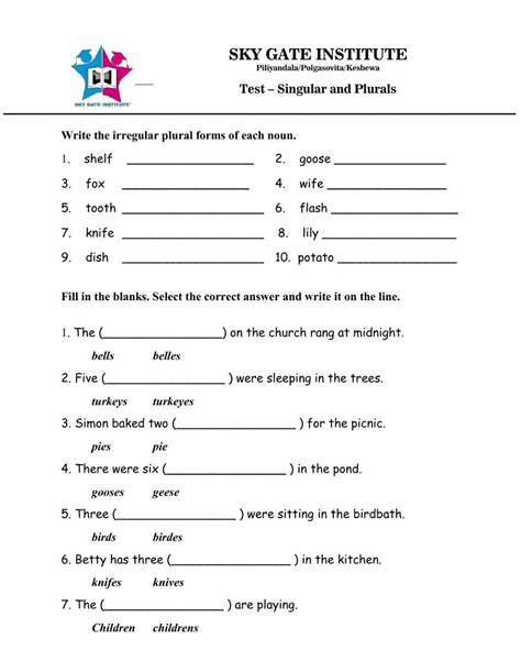 Singular And Plural Free Online Worksheet Live Worksheets Worksheets Library