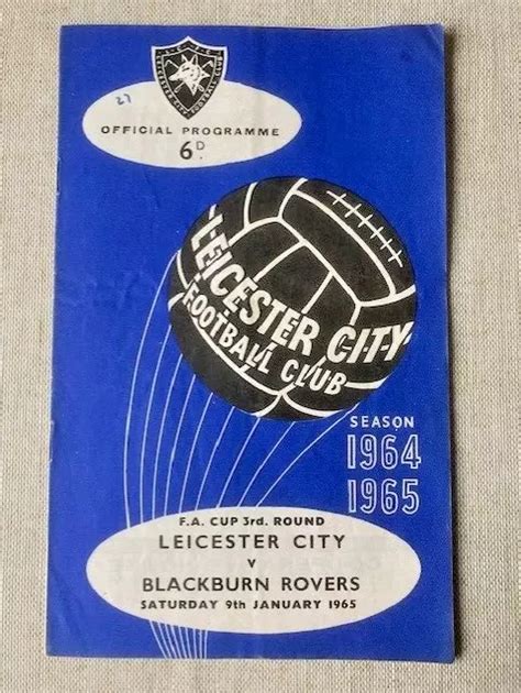 1964 65 LEICESTER CITY V Blackburn Rovers FA Cup 3rd Round Football