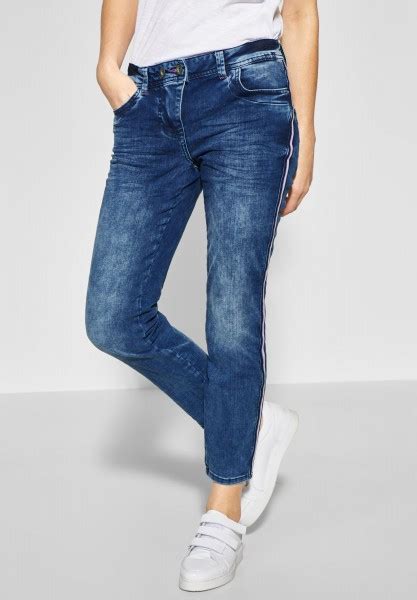 Cecil Denim Mit Galon Scarlett In Mid Blue Used Wash Reduziert Im Sale