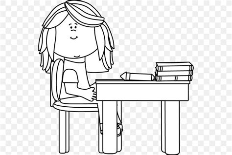 School Desk Clip Art Black And White