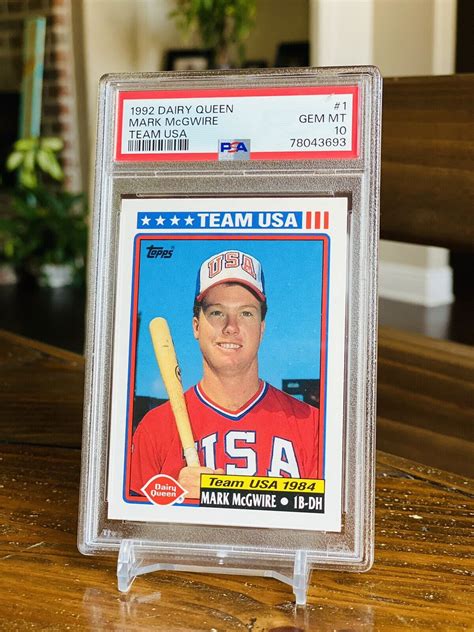 1992 Dairy Queen Mark McGwire PSA 10 POP 4 Team USA Olympic EBay 1 1 3