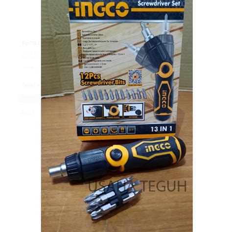 Jual Obeng Ratchet Ingco 13pc Gagang Karet AKISD1208 Shopee Indonesia