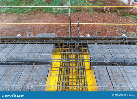 Detail of Reinforced Concrete Slab Under Construction Stock Photo ...