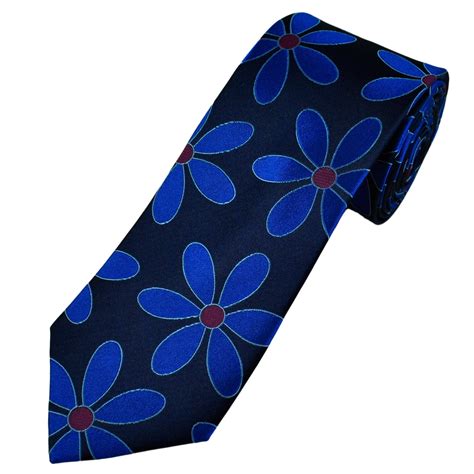 Tresanti Celeste Navy Blue Royal And Cerise Pink Flower Pattern Mens