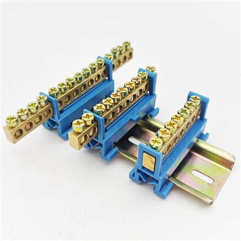 Din Rail X Mm Brass Block Wire Connector Bridge Bus Bar Terminal Block