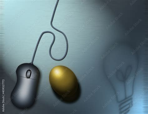 PC mouse and golden egg Stock Illustration | Adobe Stock