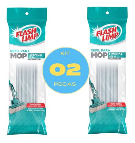 Kit C Refil Mop Rodo Magico Flash Limp Limpeza Geral Plus