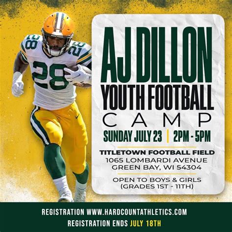 Aj Dillon Youth Camp At Titletown Near Lambeau Field