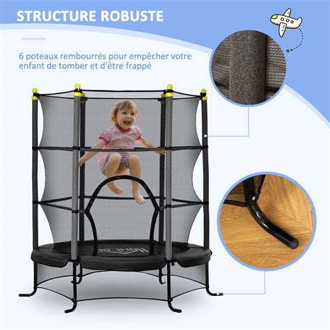 Homcom Trampoline Enfant H M Filet De S Curit Porte